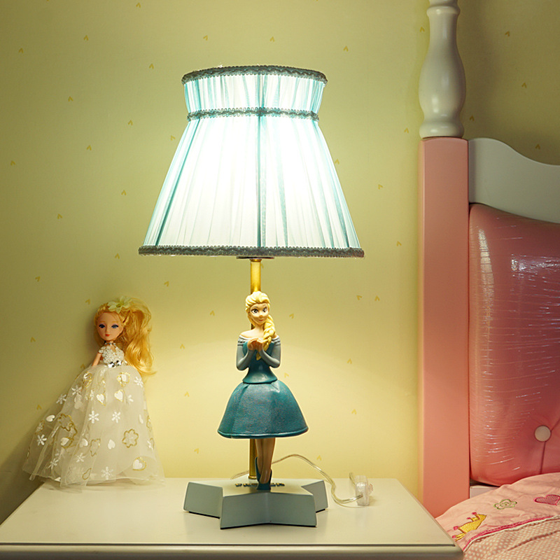 护眼艾莎公主台灯儿童卧室房间床头灯女孩创意简约现代欧式卡通灯