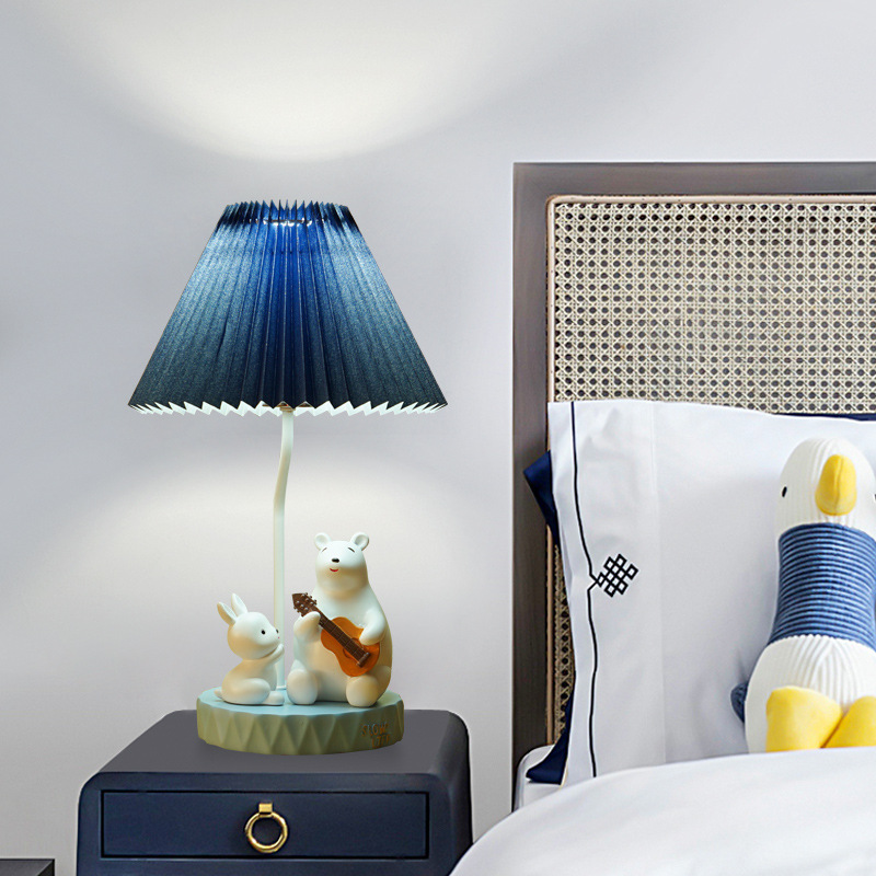兔子与熊儿童台灯男孩个性卧室房间卡通创意现代床头夜灯灯具led