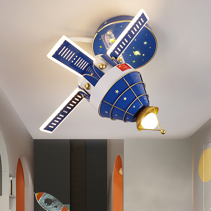 航天卫星灯儿童房灯男孩卧室灯个性创意房间吸顶灯 卡通太空灯饰