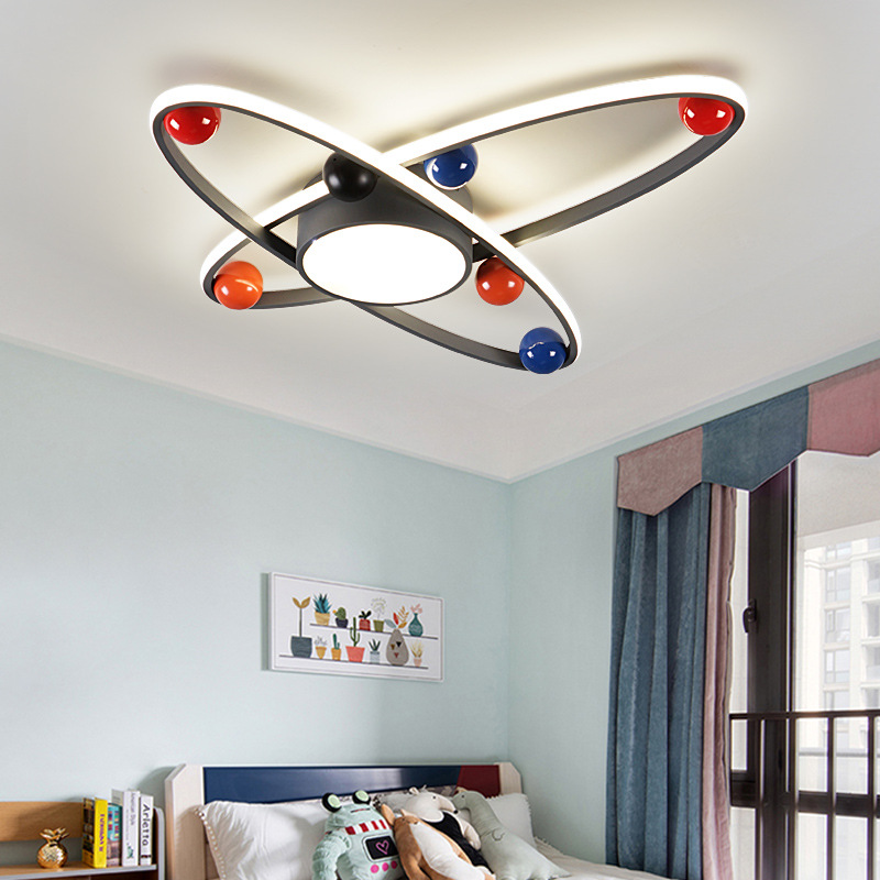 儿童房间灯男女孩星系造型吸顶灯创意个性卧室灯简约星球新款灯具