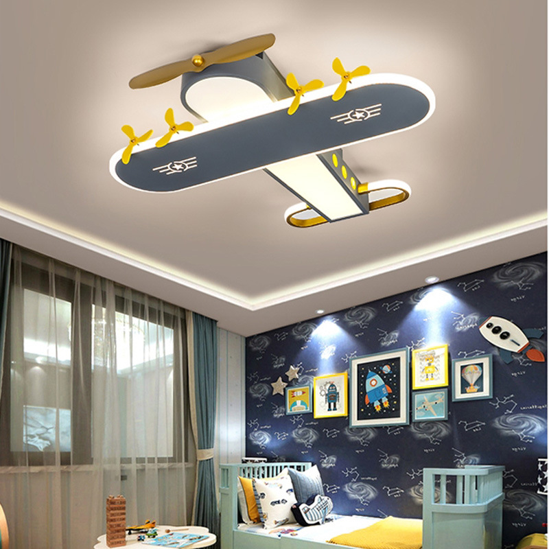儿童房灯 创意简约现代飞机灯 美式男孩房间卧室LED护眼吸顶灯具