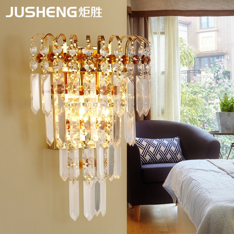 欧式水晶 壁灯创意壁灯简约现代壁灯卧室床头灯过道走廊灯饰灯具