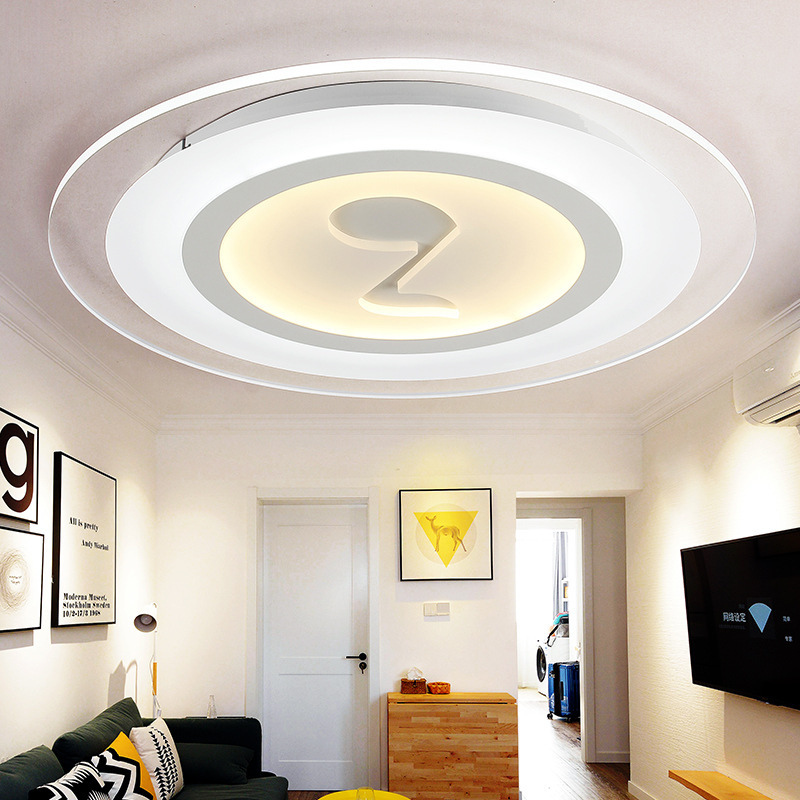 圆形超薄遥控吸顶灯卧室创意简约现代大气花型个性灯具客厅灯具