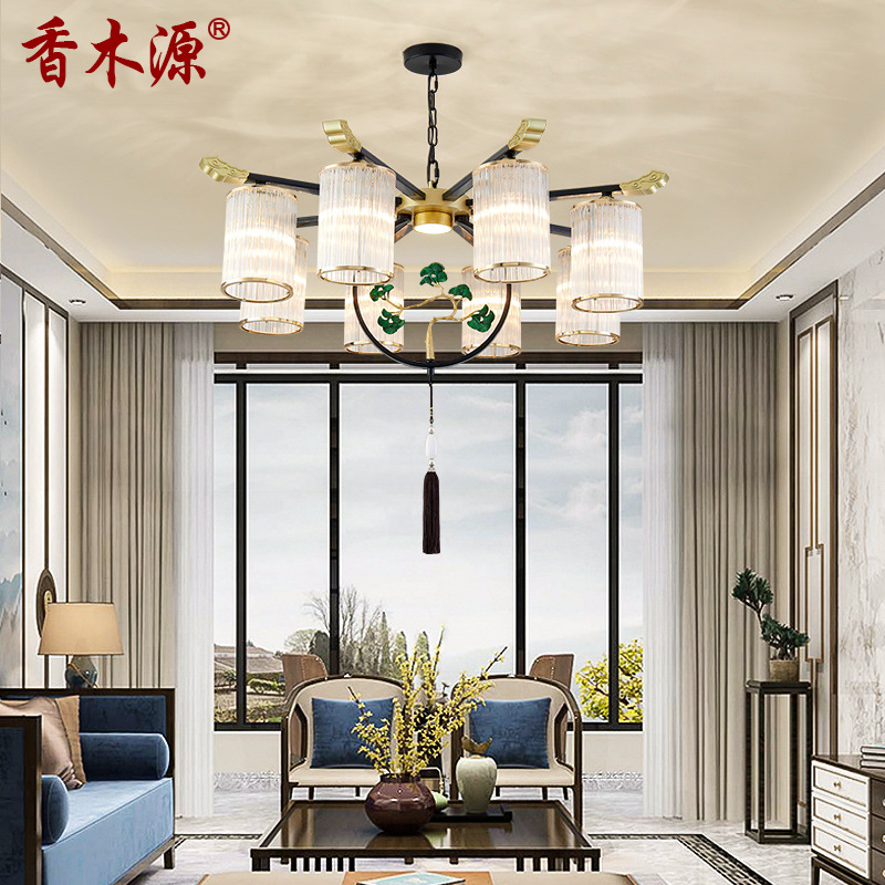 新中式吊灯客厅餐厅中国风禅意复式楼别墅简约家用大气灯具7012