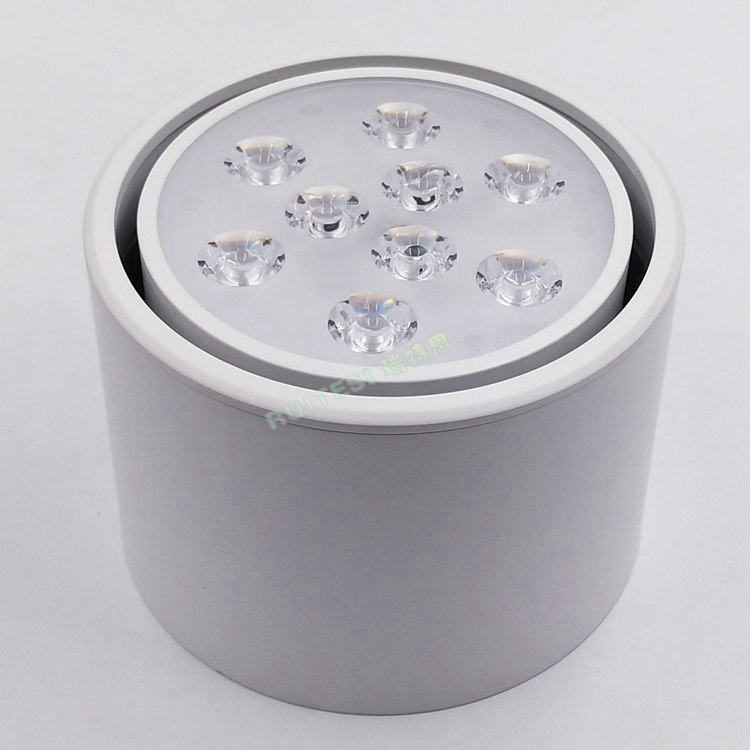 LED车铝圆形可调角度大功率明装筒灯外壳 LED天花射灯9-12W套件