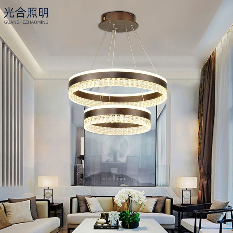 后现代轻奢铝材吊灯简约创意卧室客厅水晶灯个性北欧大气餐厅灯具