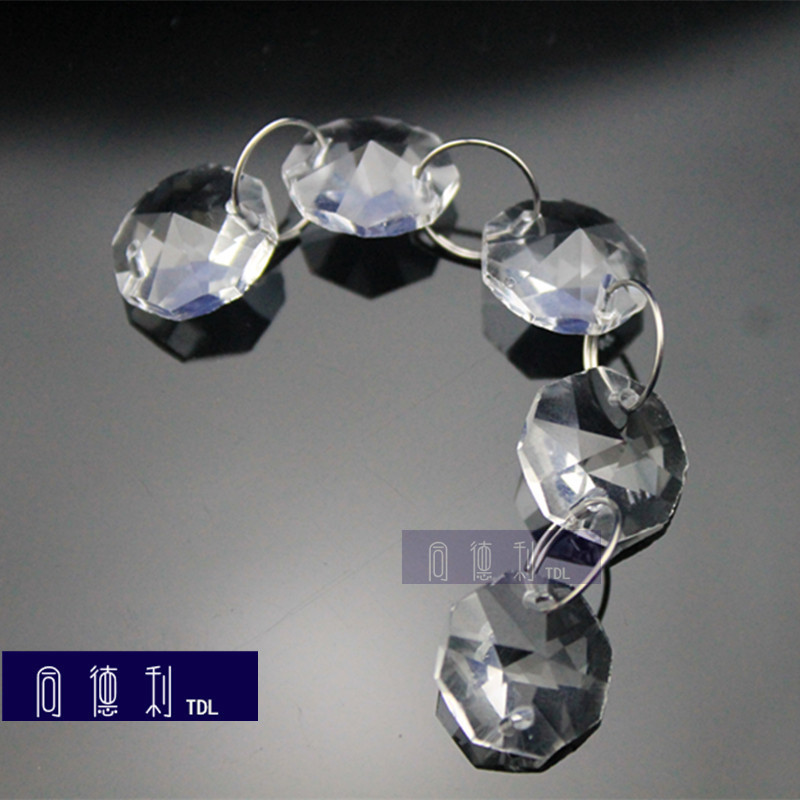 八角珠水晶链 14mm机磨仿进口水晶 玄关隔断成品 水晶灯饰配件diy
