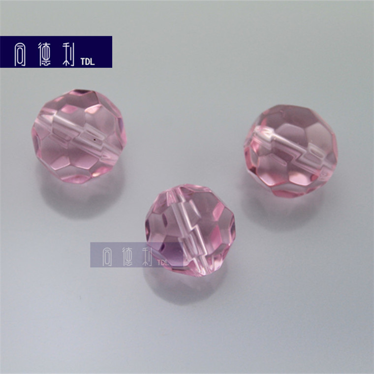 粉红菠萝珠水晶 10mm12mm14mm16mm粉红水晶菠萝珠 32切面珠散珠子