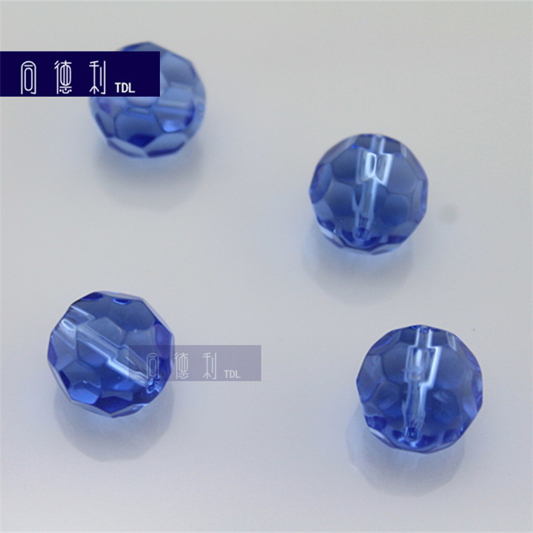 蓝色菠萝珠水晶 10mm12mm14mm16mm水晶蓝色菠萝珠 32切面珠diy