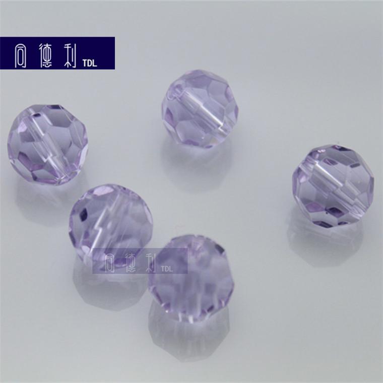 紫色菠萝珠水晶 10mm12mm14mm16mm水晶紫色菠萝珠 32切面珠diy