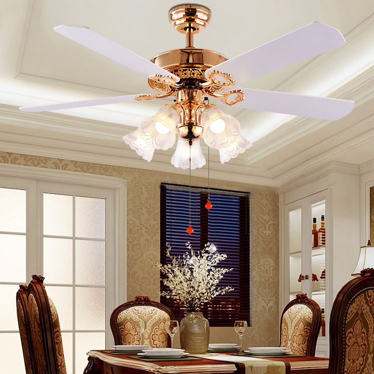 风扇灯吊扇灯隐形静音金色餐厅卧室灯遥控LED现代简约带风扇吊灯