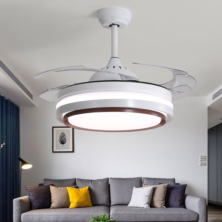 新款隐形风扇灯客厅现代简约家用设计吊灯餐厅卧室变频遥控吊扇灯