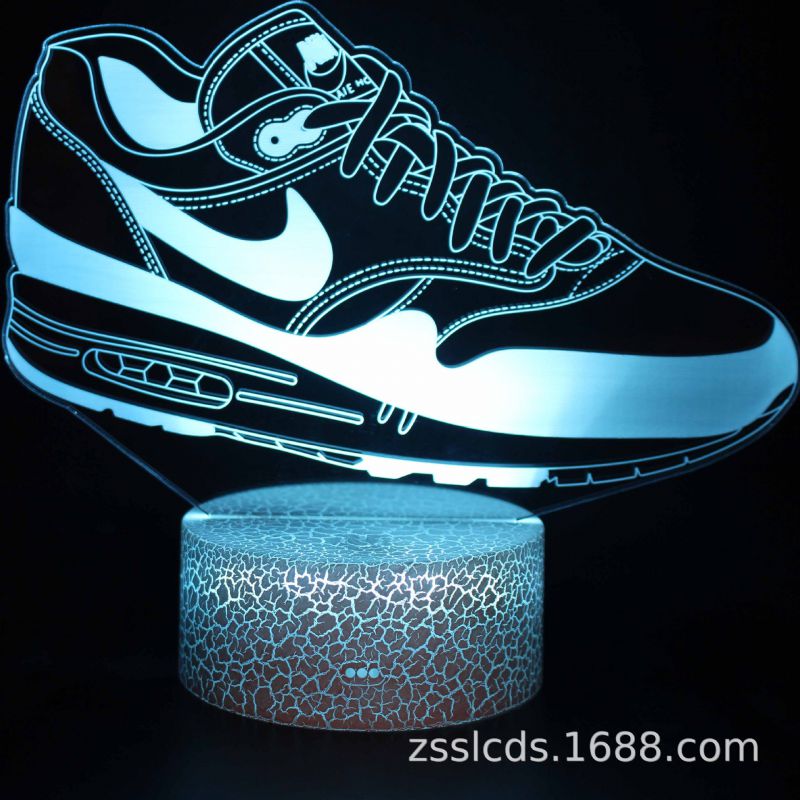 跨境专配球鞋系列七彩 3D小夜灯led遥控触摸创意礼品灯台灯礼品灯