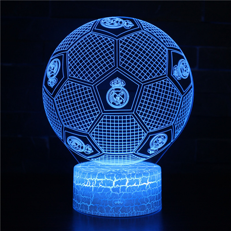 跨境货源足球队标系列小夜灯3d 遥控灯创意七彩led触摸台灯礼品灯