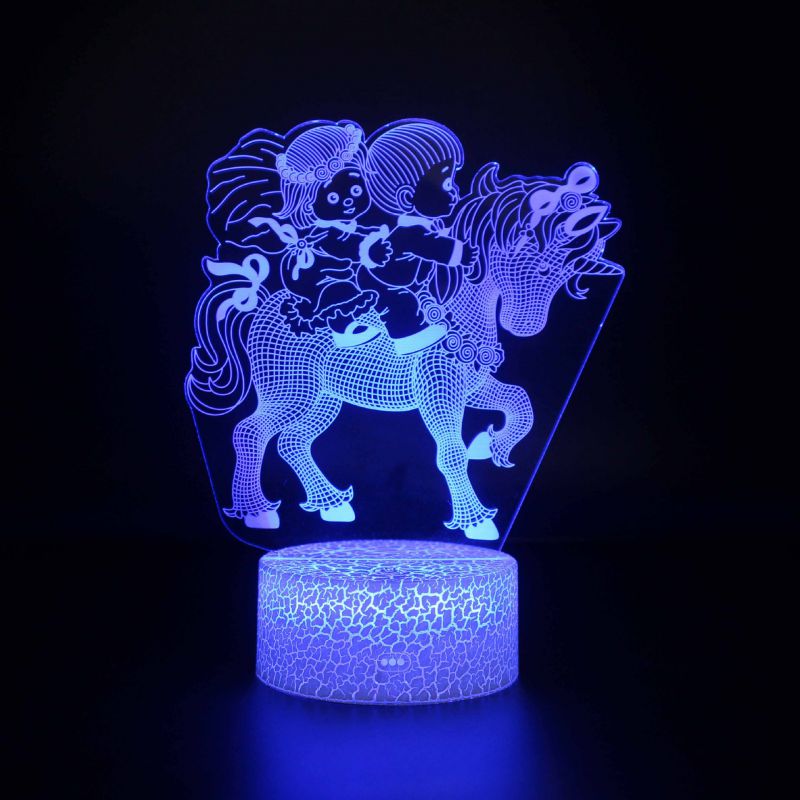 跨境亚马逊电商热销3D小夜灯独角兽触摸遥控七彩台灯创意礼品灯