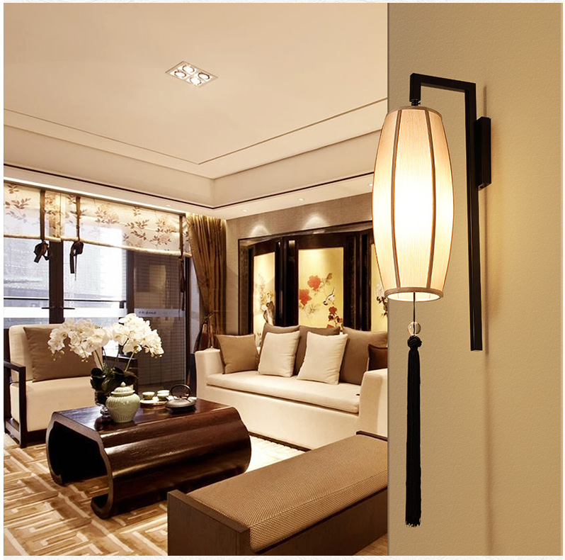 新中式壁灯现代简约酒店工程茶楼样板房走廊过道灯具客厅卧室灯饰