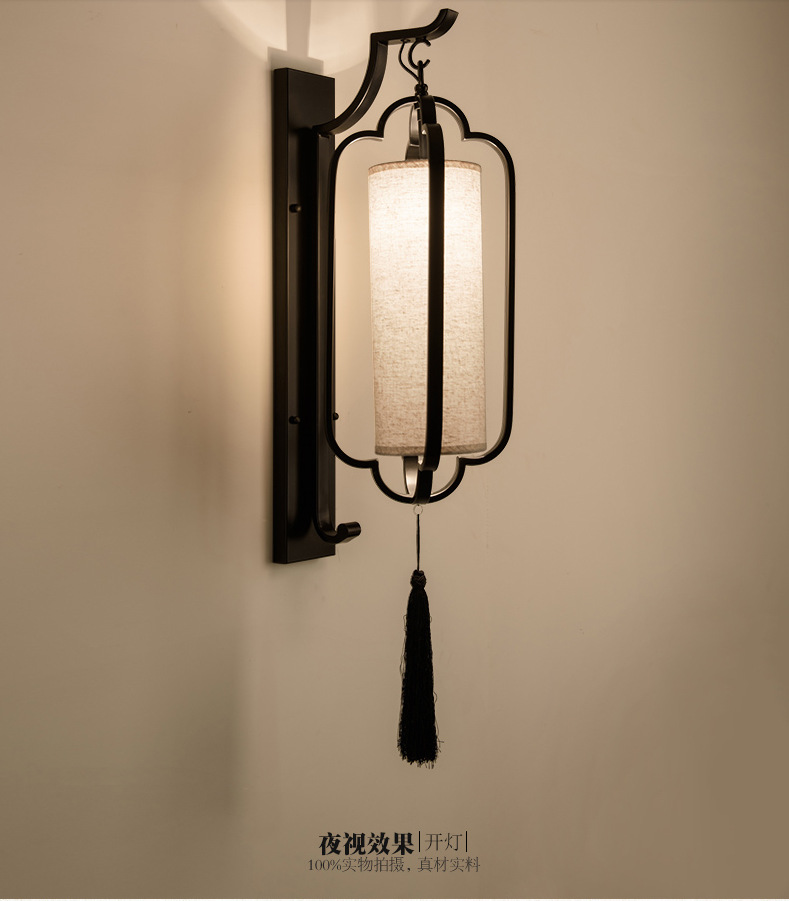 新中式壁灯现代简约酒店工程茶楼样板房走廊过道灯具客厅卧室灯饰
