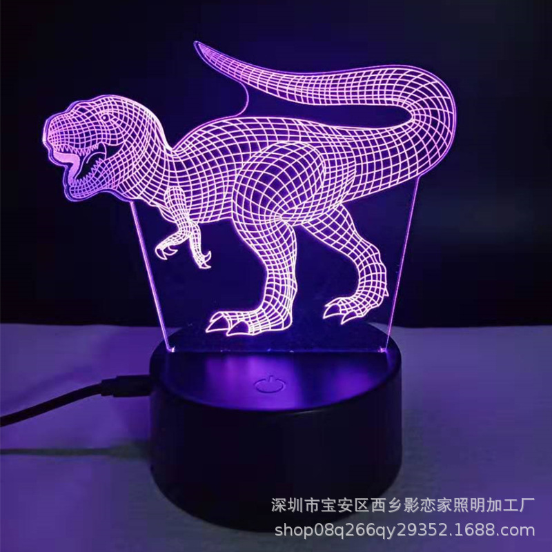 跨境电商爆款恐龙系列3d小夜灯创意led促销礼品灯厂家定制USB台灯