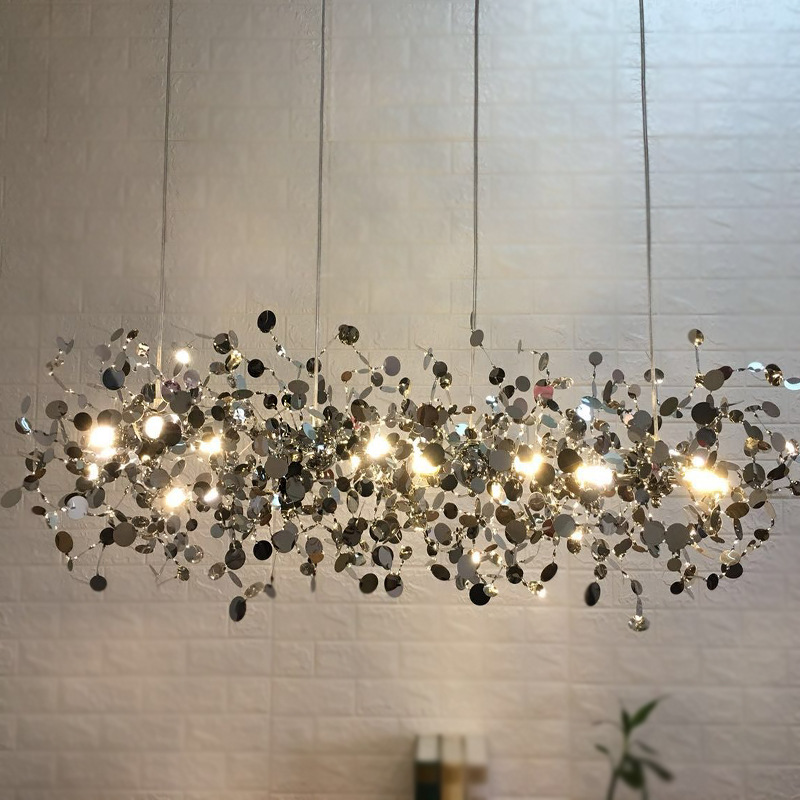 北欧现代创意艺术设计不锈钢片吊灯客厅咖啡厅店铺橱窗吧台装饰灯