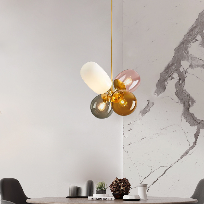 简约现代气球吊灯北欧创意个性美式儿童卧室彩色玻璃餐厅客厅吊灯