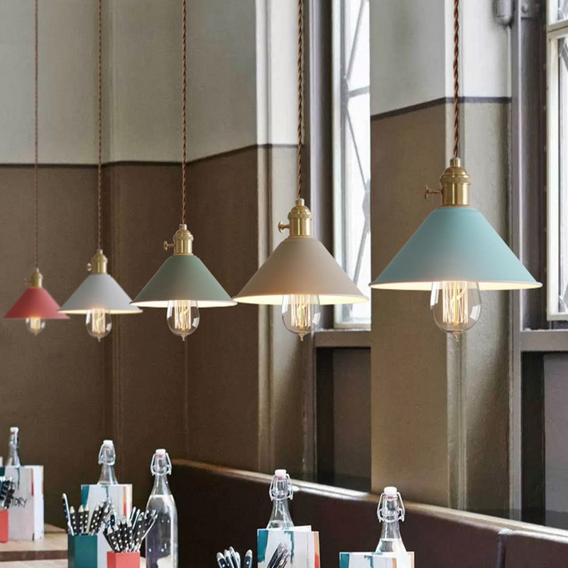 设计师款北欧简约现代创意咖啡厅卧室床头吧台餐厅马卡龙黑伞吊灯