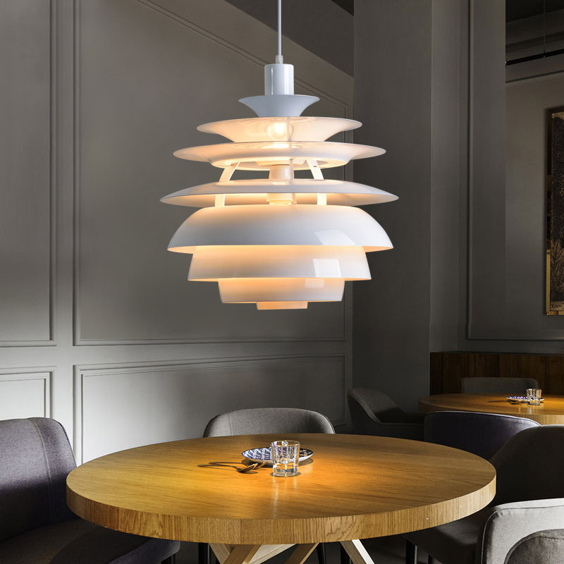 光尚现代简约铝材餐厅客厅卧室书房吊灯师设计PH8荷叶吊灯