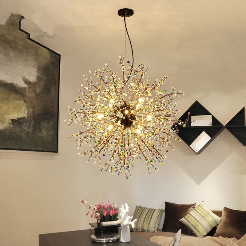 产地货源创意款北欧现代简约餐厅卧室装饰吊灯彩色珍珠蒲公英吊灯