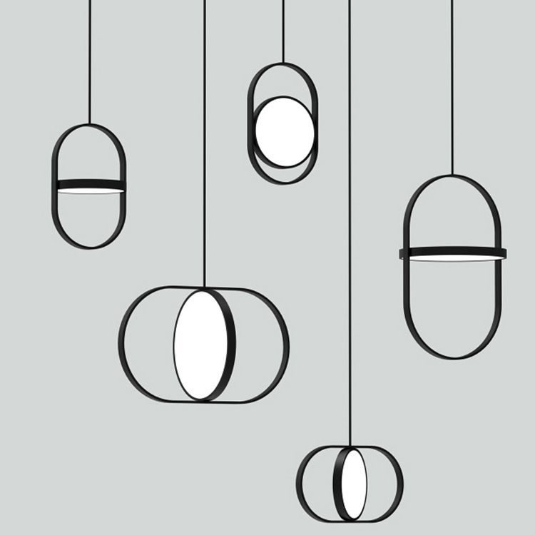 北欧极简餐厅吊灯意大利设计师个性几何铁艺美式轻奢吧台装饰灯具