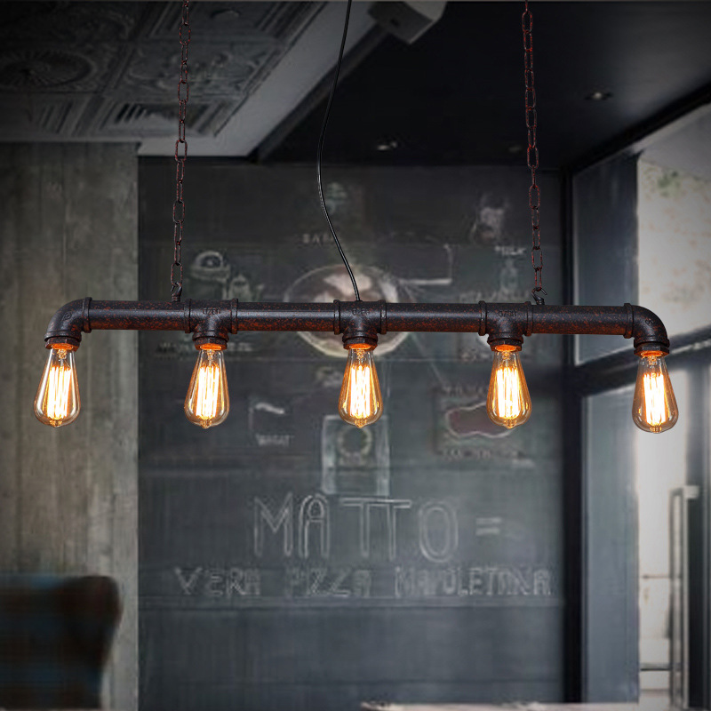 创意水管吊灯美式复古铁艺工业风餐厅咖啡厅网吧酒吧台服装店灯具