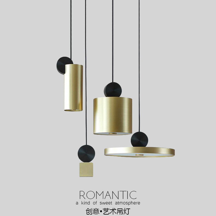 北欧创意几何餐厅小吊灯现代简约个性金属饭桌酒吧台卧室床头灯具