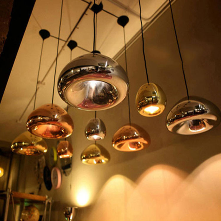 设计师Tom Dixon电镀黄铜碗玻璃吊灯北欧餐厅吧台咖啡厅创意吊灯