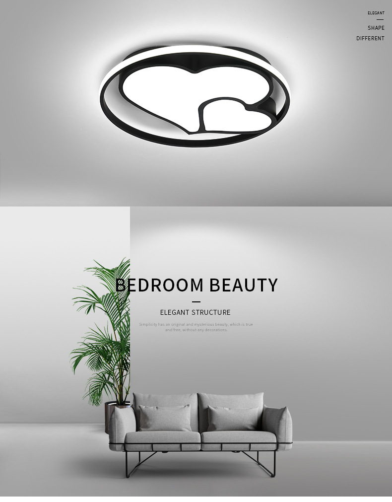 卧室灯现代简约灯饰led吸顶灯个性创意房间灯个性铁艺灯具批发