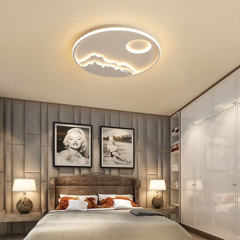 欧式现代简约无极遥控卧室灯创意LED个性餐厅书房铁艺铝材客厅灯