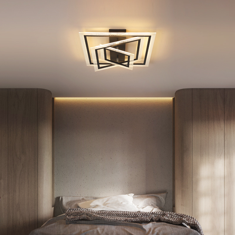 2020年新款客厅卧室多层亚克力后现代简约长方形超薄led吸顶灯