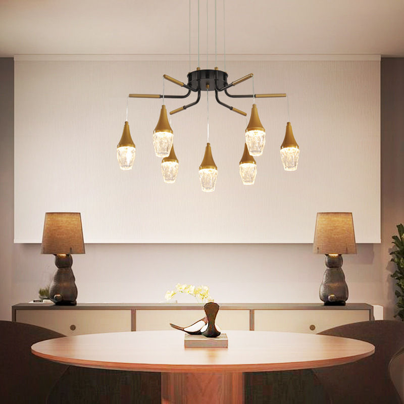 新款现代创意亚克力水滴型led饭厅客厅吊灯 简约个性餐厅卧室吊灯