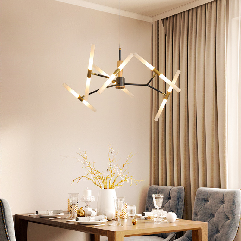 餐厅吊灯led极简约现代大气创意个性饭桌长条小吧台北欧时尚灯具