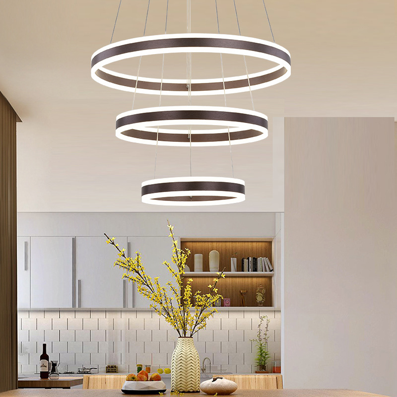客厅吊灯 现代简约创意个性大气环形卧室led餐厅灯具2019年新款