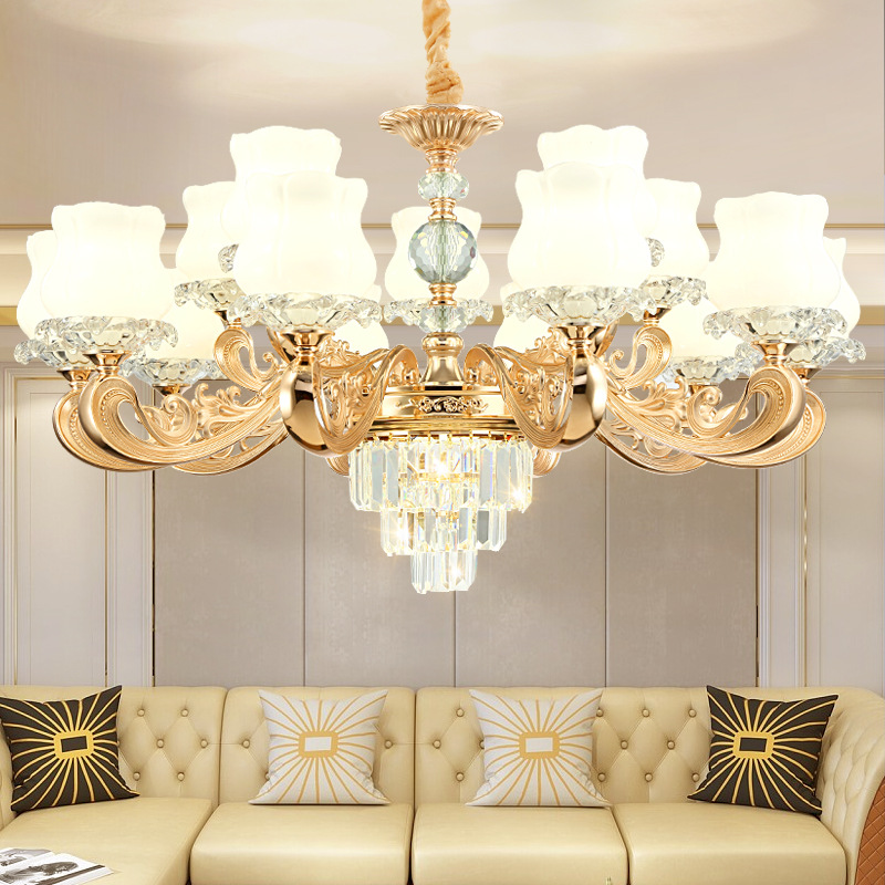 新款欧式水晶吊灯 创意家居客厅led吊灯现代简约餐厅卧室玻璃吊灯