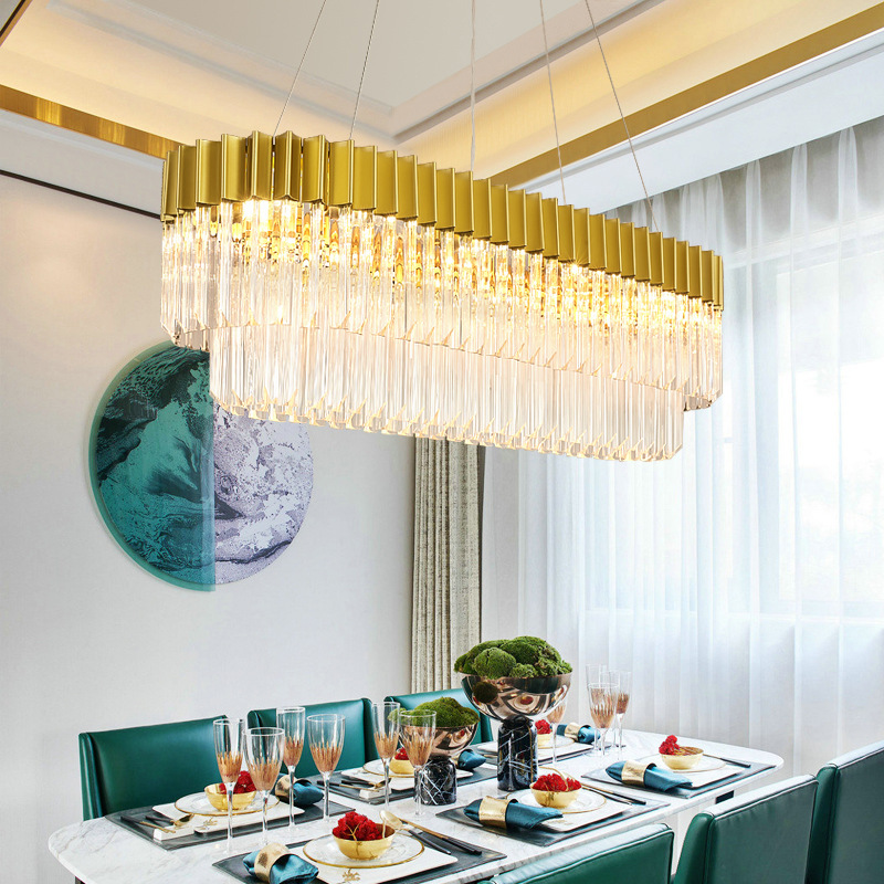 后现代轻奢吊灯简约客厅餐厅别墅灯设计师艺术椭圆形大气水晶灯具
