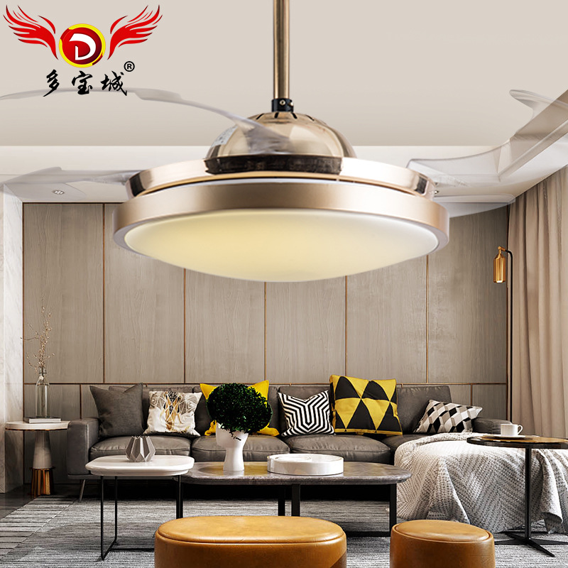 36寸三色变光风扇灯隐形简约餐厅卧室家用LED吊扇灯带风扇的吊灯