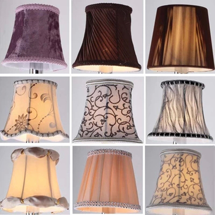 厂家批发欧式蜡烛水晶吊灯壁灯灯罩布艺罩拉丝拉线罩绒布罩可定制
