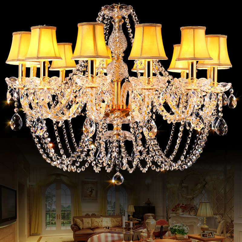 欧式蜡烛水晶吊灯客厅餐厅奢华大气卧室家用水晶灯别墅咖啡厅灯具