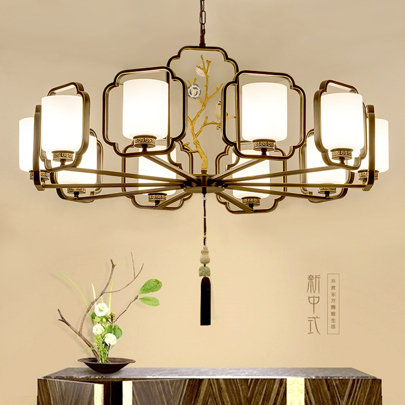 新中式吊灯中国风创意茶楼卧室餐厅客厅灯具大气现代仿古铁艺吊灯