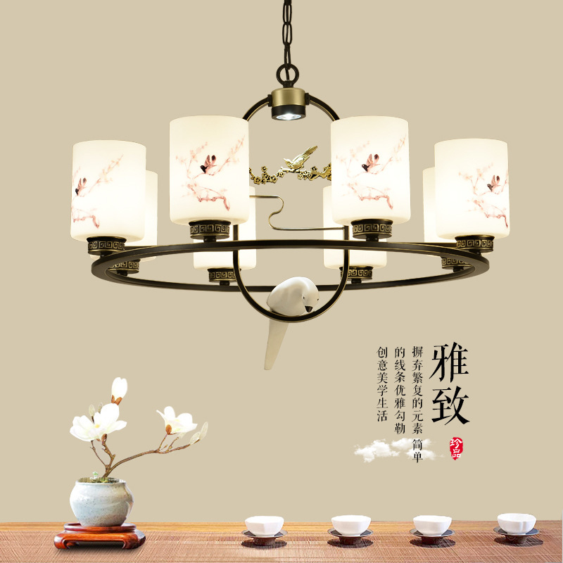 现代新中式吊灯客厅灯大气中国风古典茶楼包间复式楼书房灯具