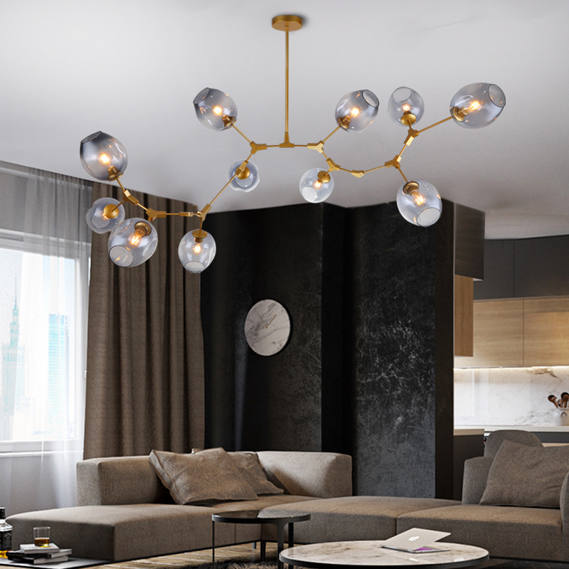 北欧后现代分子灯吊灯简约客厅卧室餐厅创意个性魔豆玻璃艺术灯具