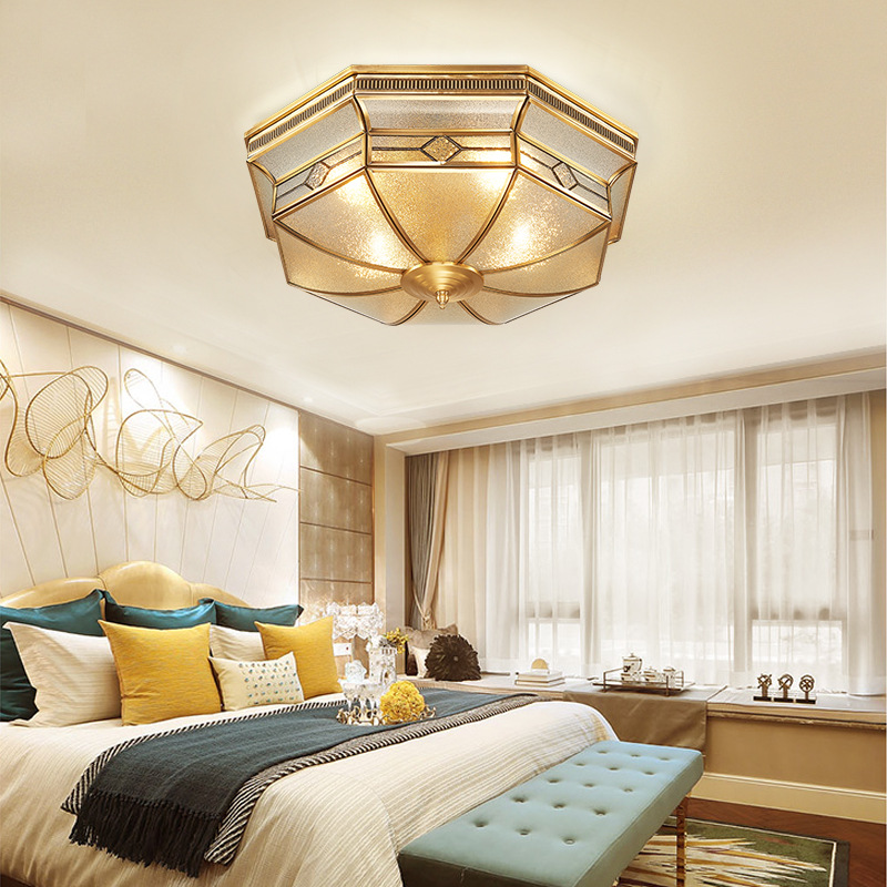 欧式吸顶灯客厅灯具现代简约卧室灯创意个性大气餐厅书房全铜灯饰