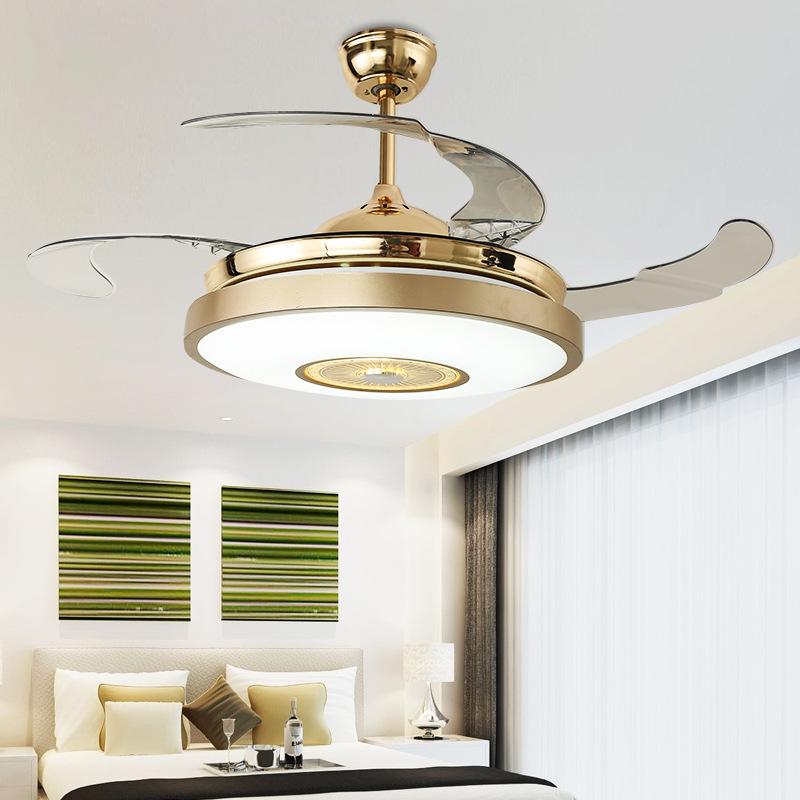 隐形风扇吊灯 吊扇灯遥控变频电扇灯餐厅家用简约现代卧室饭厅