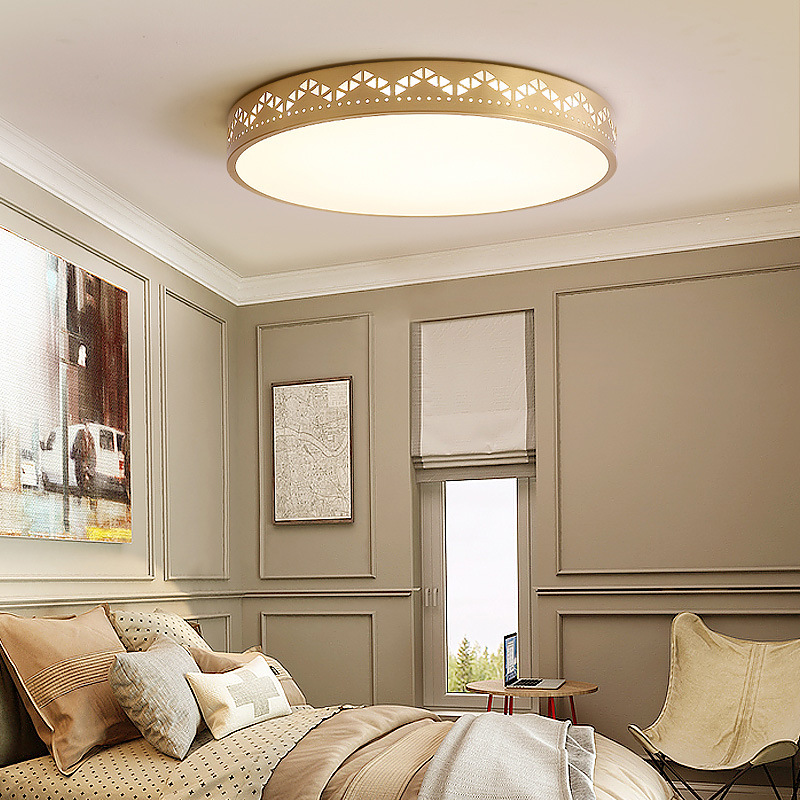 美式全铜卧室吸顶灯LED简约北欧客厅轻薄款温馨餐厅家用房间灯具