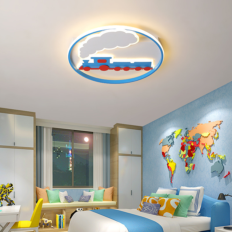 儿童智能LED个性吸顶灯男孩房间现代简约火车卧室灯幼儿园卡通灯