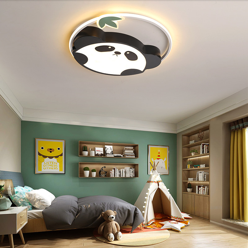 创意卡通灯可爱国宝熊猫儿童灯萌萌个性卧室灯幼儿园led吸顶灯具